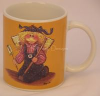 Mindy Cain ANGEL IN THE GARDEN Yellow Coffee Mug